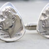 1964 US 90% Silver Dime Cufflinks 5 Coin Guitar Pick, Coin Guitar Picks