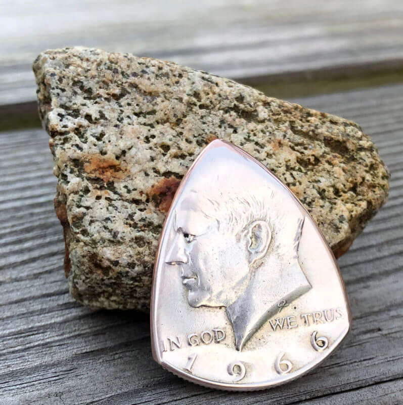1966 US Half Dollar front Coin Guitar Pick, Coin Guitar Picks