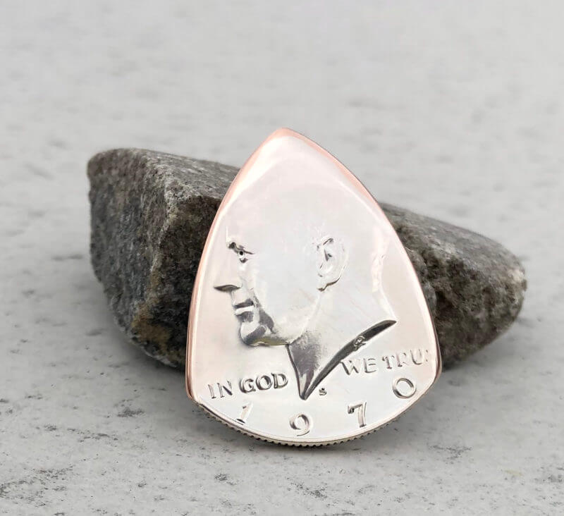1970 US Half Dollar 40% Silver Coin Guitar Pick, Coin Guitar Picks