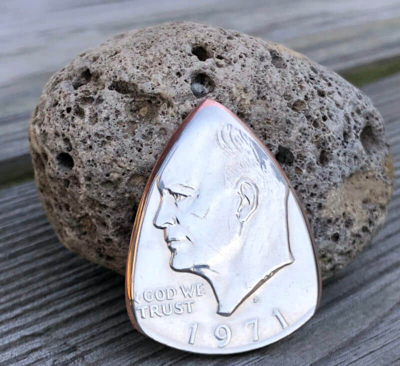 1971 Eisenhower 2 Coin Guitar Pick, Coin Guitar Picks