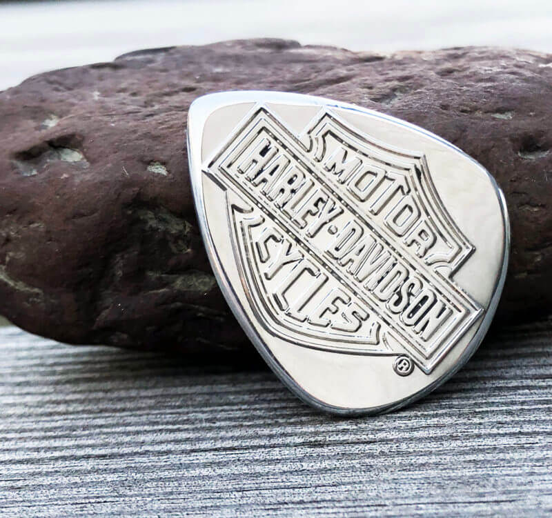 Harley Davidson Aluminum Logo Coin Guitar Pick, Coin Guitar Picks