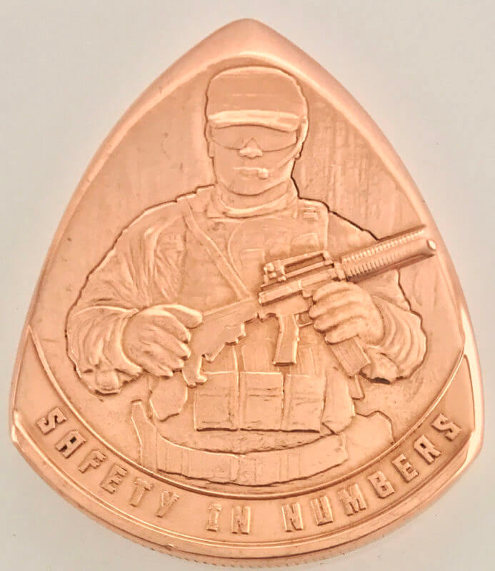 Safety in Numbers 1 oz Solid Copper Challenge Coin