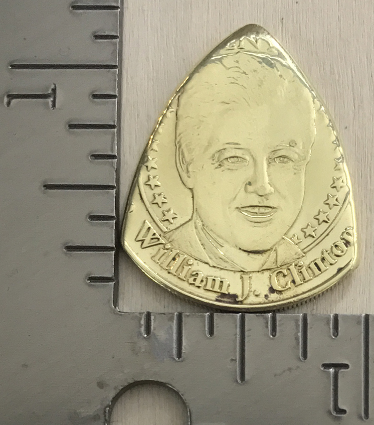 President Bill Clinton Sunoco Token Coin Guitar Pick