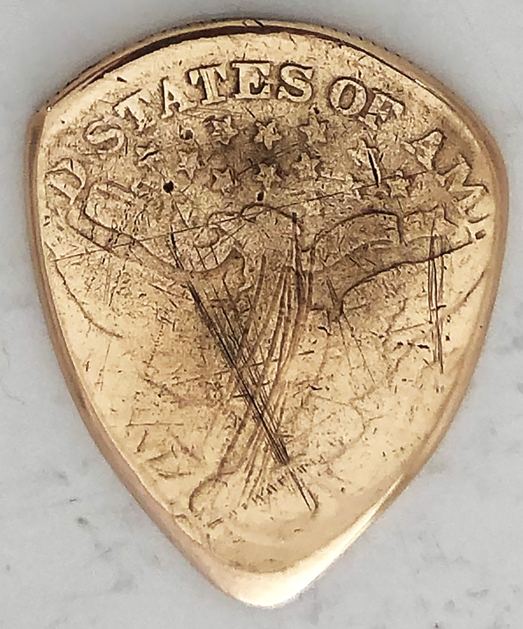 1893 US Quarter Copper Replica Coin Guitar Pick