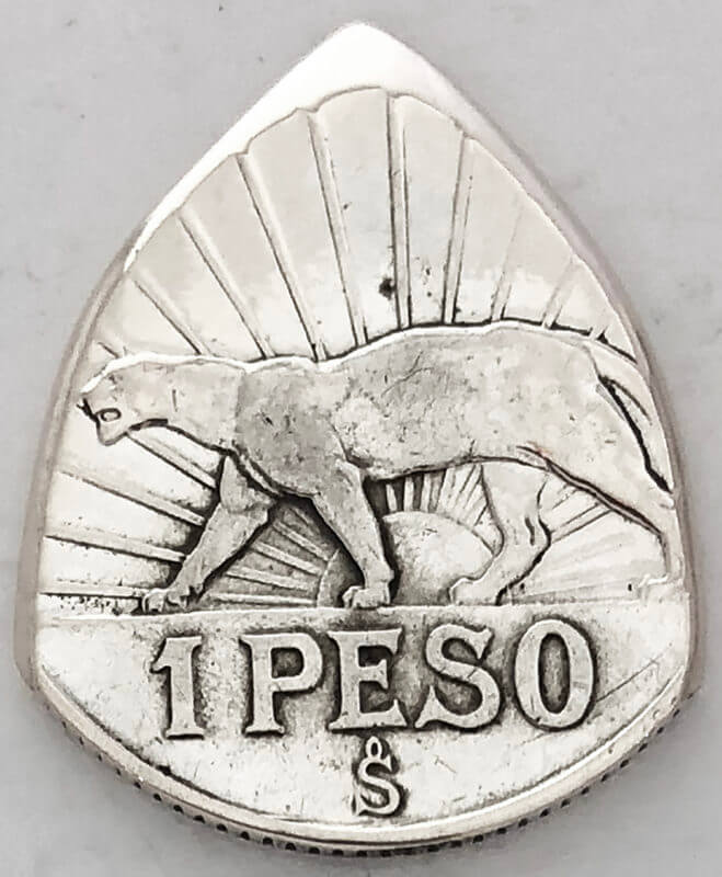 1942 Uruguay 1 Peso 72% Silver