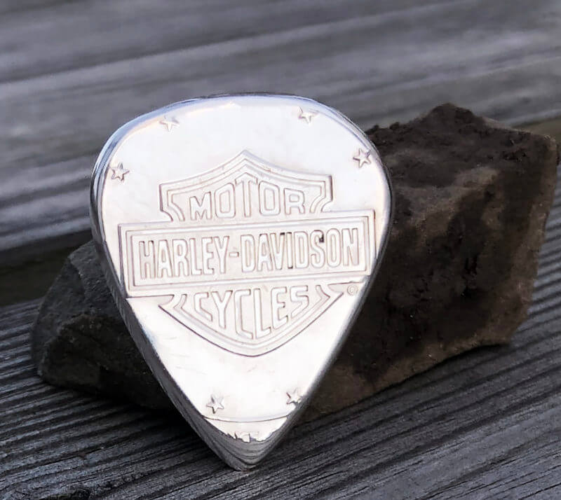 Harley Davidson 999 silver Shovelhead 1 Coin Guitar Pick, Coin Guitar Picks