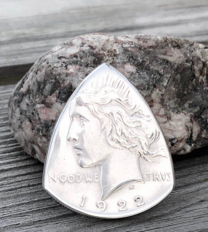 1922 Peace Dollar 1 Coin Guitar Pick, Coin Guitar Picks