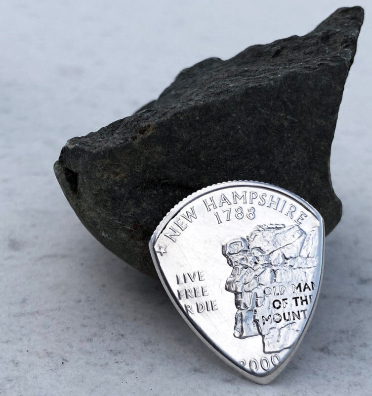 2000 New Hampshire US State Quarter 90% Silver Coin Guitar Pick, Coin Guitar Picks