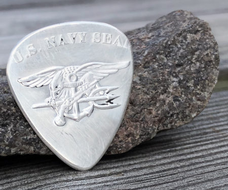 US Navy Seal 999% Silver Coin Guitar Pick, Coin Guitar Picks