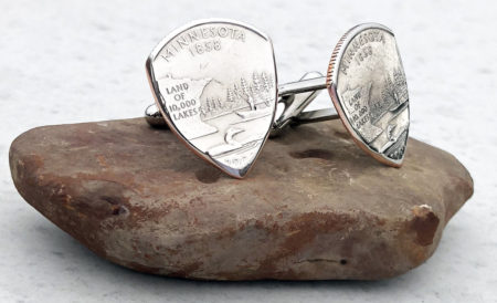 US State Quarter Cufflinks-You Choose the State Coin Guitar Pick, Coin Guitar Picks