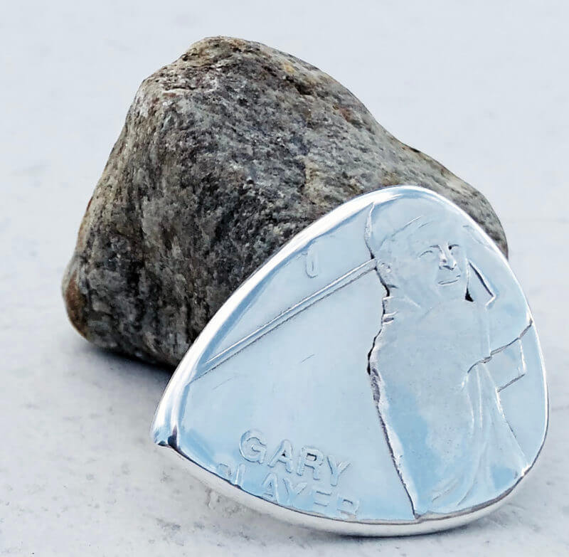 World Golf Hall of Fame Gary Player 999% Fine Silver Coin Guitar Pick, Coin Guitar Picks