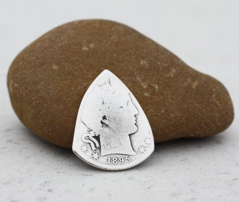 1895 US Barber Half Dollar 90% Silver Coin Guitar Pick, Coin Guitar Picks