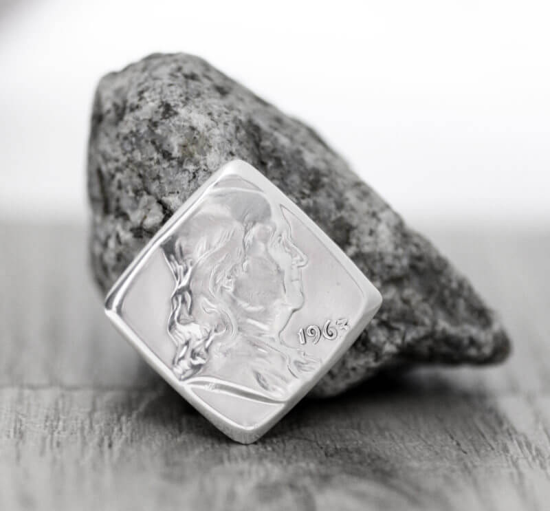 1963 Benjamin Franklin 90% Silver 4 Sided Golf Ball Marker Coin Guitar Pick, Coin Guitar Picks