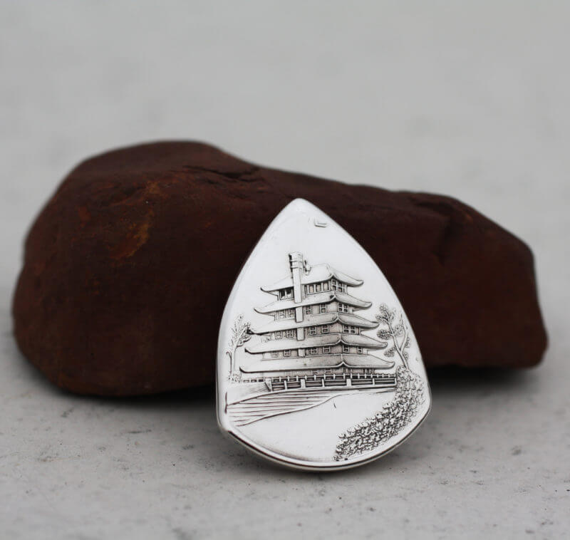 1965 25th Anniversary Reading Coin Club, Pennsylvania 999% Silver Coin Guitar Pick, Coin Guitar Picks