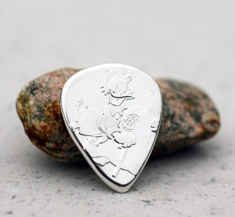 2018 Niue Scrooge McDuck 999 Fine Silver 2 Coin Guitar Pick, Coin Guitar Picks