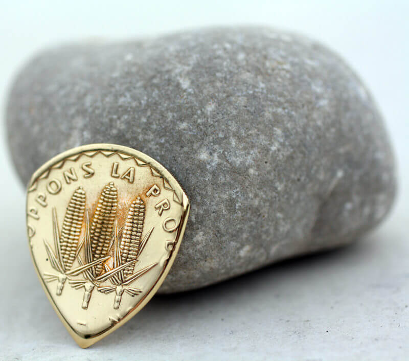 1975 Mali 100 Francs Coin Guitar Pick, Coin Guitar Picks