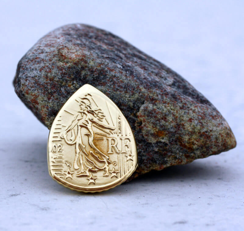 2002 France 50 Cent Coin Guitar Pick, Coin Guitar Picks