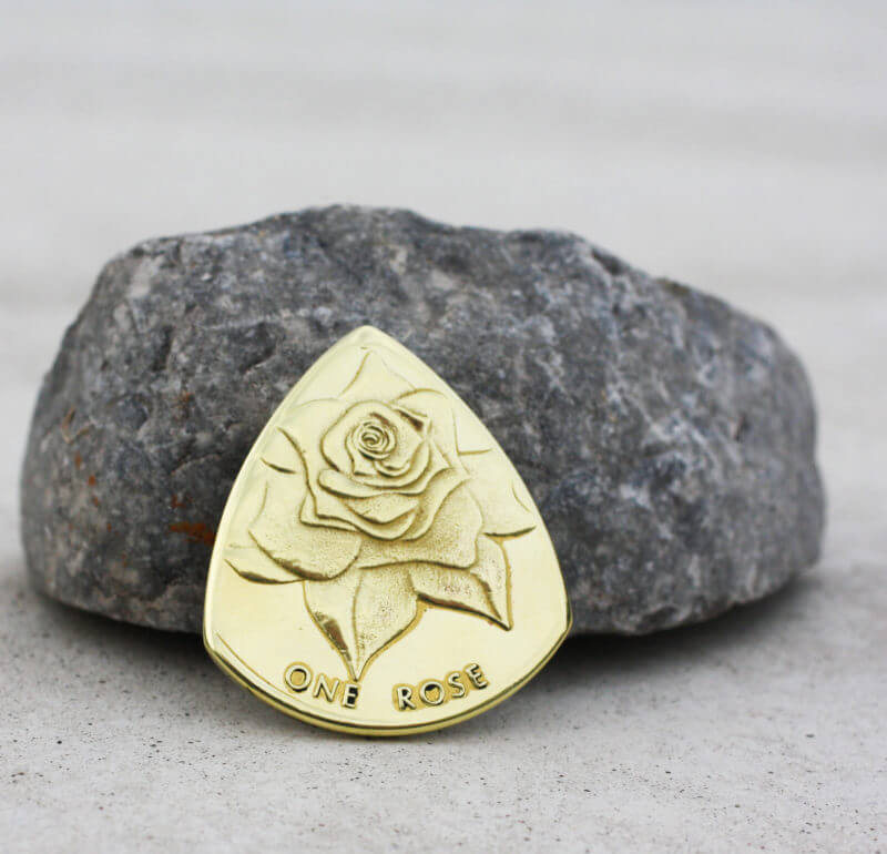 1 Free Rose Token New Philadelphia, OH Coin Guitar Pick, Coin Guitar Picks