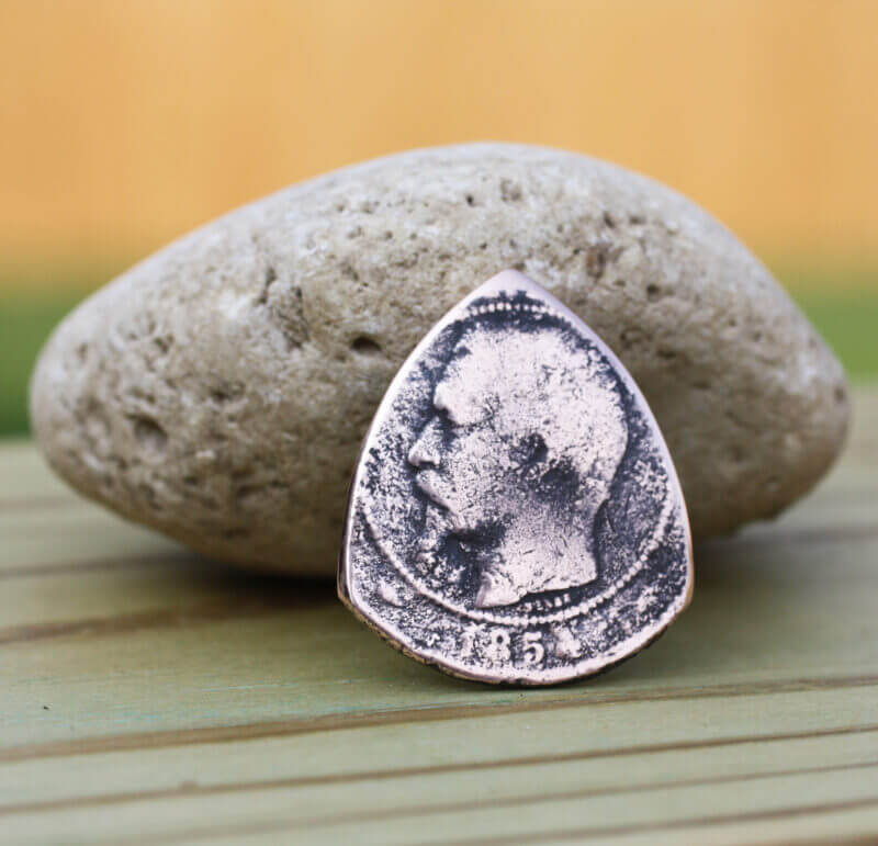 1854 France 10 Centimes Coin Guitar Pick, Coin Guitar Picks