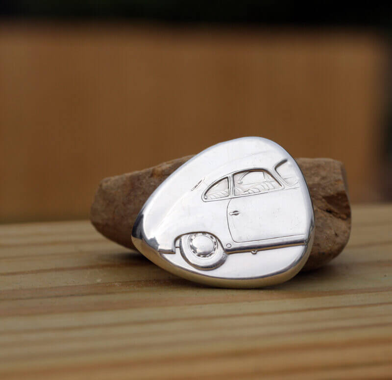 1953 Porsche Type 356 925 Silver Franklin Mint Coin Guitar Pick, Coin Guitar Picks