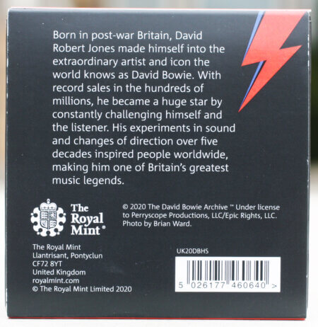 2020 UK David Bowie 999 12 oz Limited Edition Coin Guitar Pick