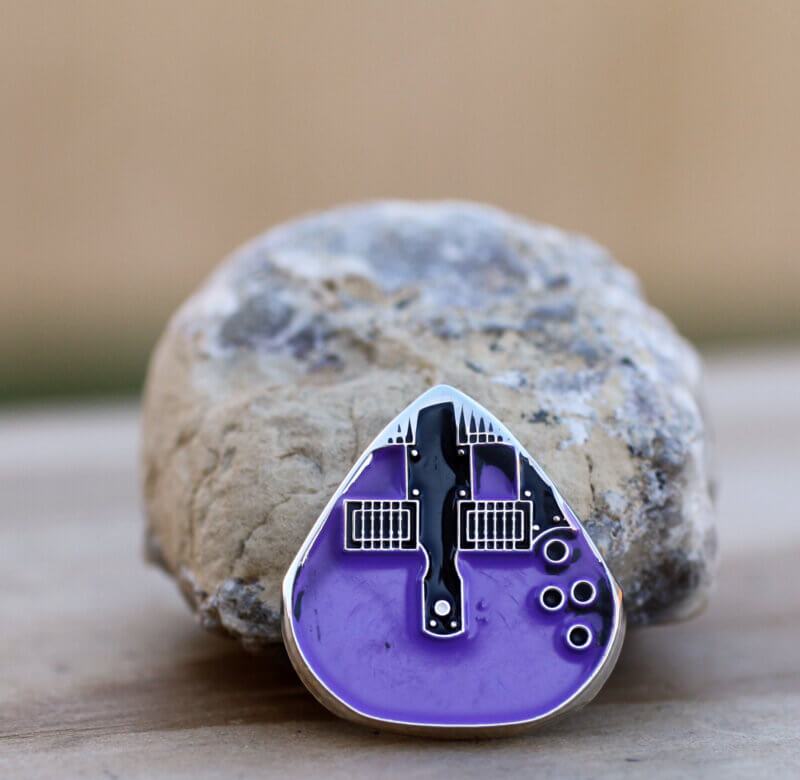 2012 Somalia Purple Double Neck SG Style Coin Guitar Pick