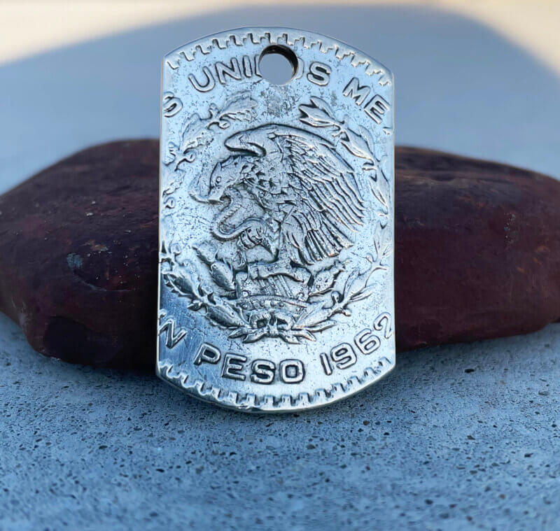 1962 Mexico 1 Peso 10% Silver Dog Tag