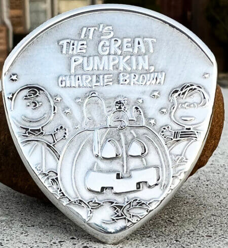 2021 It's the Great Pumpkin Charlie Brown 99.9% Silver 1 oz Peanuts Coin Guitar Pick