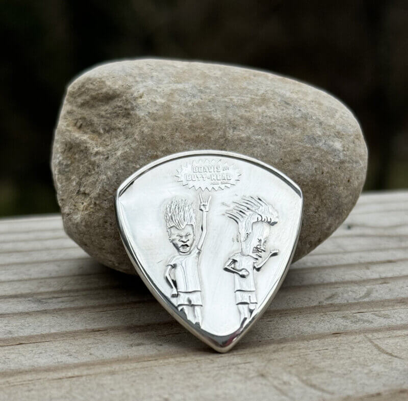 2024 Beavis and Butthead 99.9% Silver Coin Guitar Pick